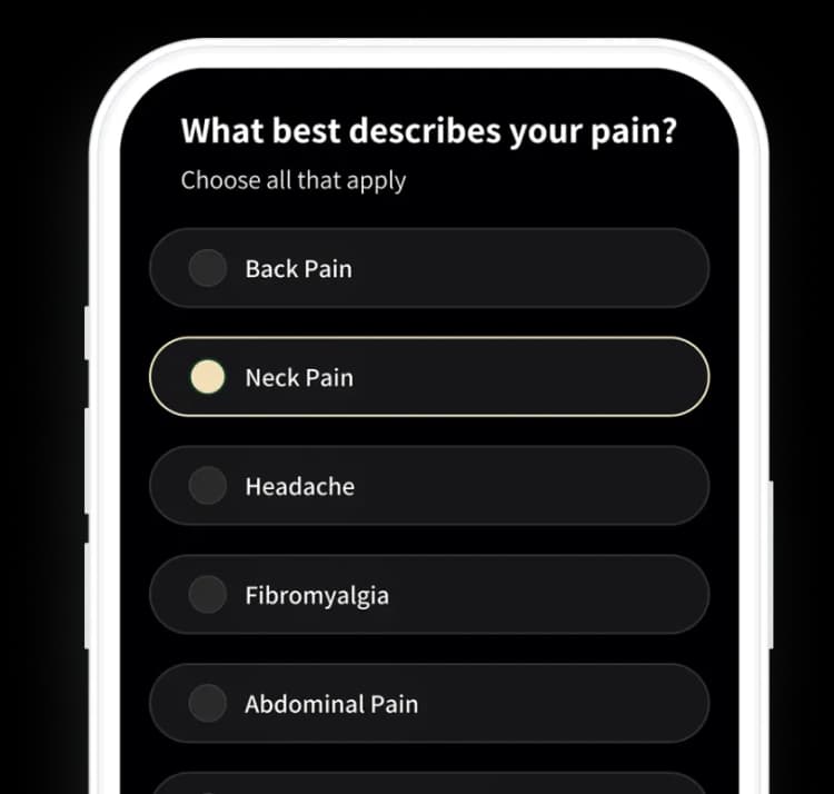 PainApp intake screen